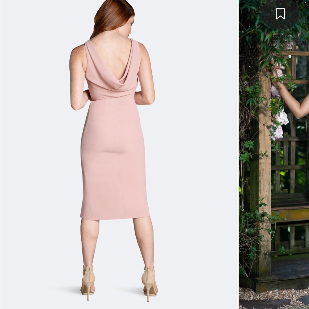 BNWT Dress the Population Mackenna Midi Dress in Blush